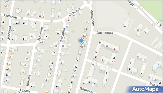 Lubin, Wierzbowa, 58, mapa Lubin