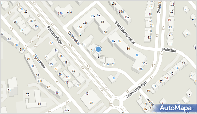 Lubin, Wileńska, 4, mapa Lubin