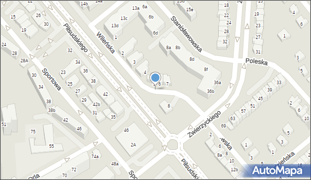 Lubin, Wileńska, 6b, mapa Lubin