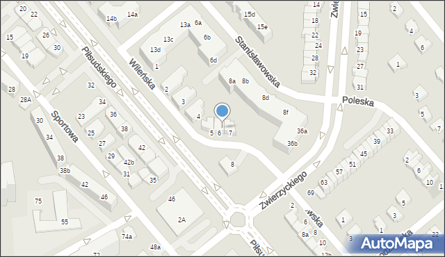 Lubin, Wileńska, 7a, mapa Lubin