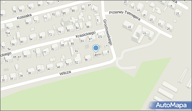 Lublin, Wilcza, 60, mapa Lublina