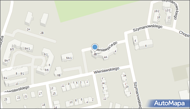 Lubliniec, Wieniawskiego Henryka, 4B, mapa Lubliniec