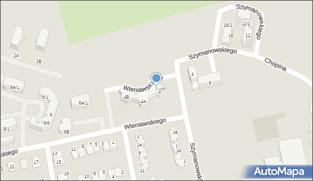 Lubliniec, Wieniawskiego Henryka, 4C, mapa Lubliniec