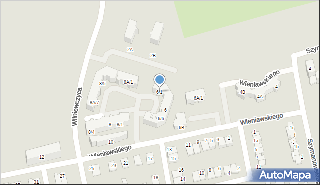 Lubliniec, Wieniawskiego Henryka, 6/1, mapa Lubliniec