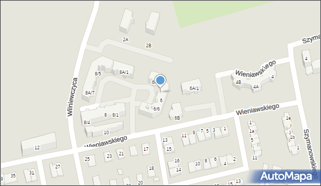 Lubliniec, Wieniawskiego Henryka, 6/3, mapa Lubliniec