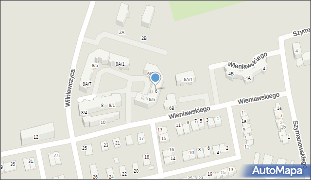 Lubliniec, Wieniawskiego Henryka, 6/4, mapa Lubliniec