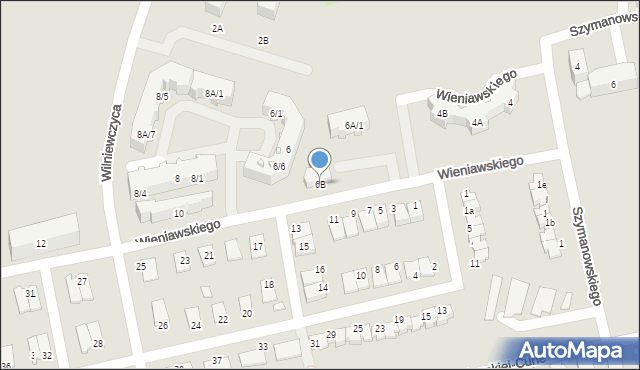 Lubliniec, Wieniawskiego Henryka, 6B, mapa Lubliniec