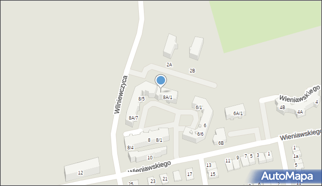 Lubliniec, Wieniawskiego Henryka, 8A/2, mapa Lubliniec