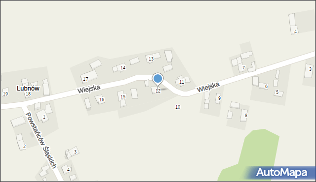 Lubnów, Wiejska, 12, mapa Lubnów