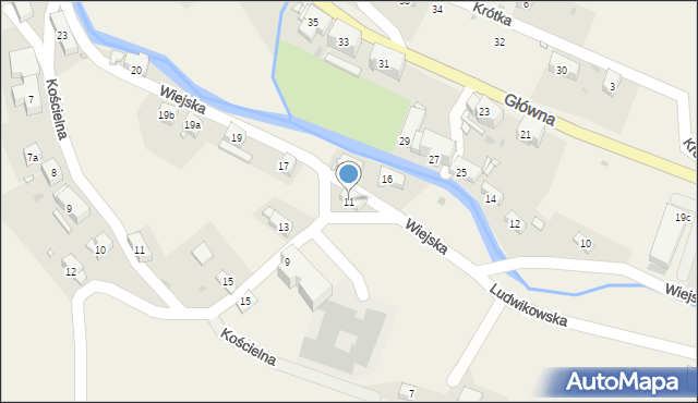 Ludwikowice Kłodzkie, Wiejska, 11, mapa Ludwikowice Kłodzkie