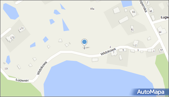 Ługwałd, Widokowa, 6, mapa Ługwałd