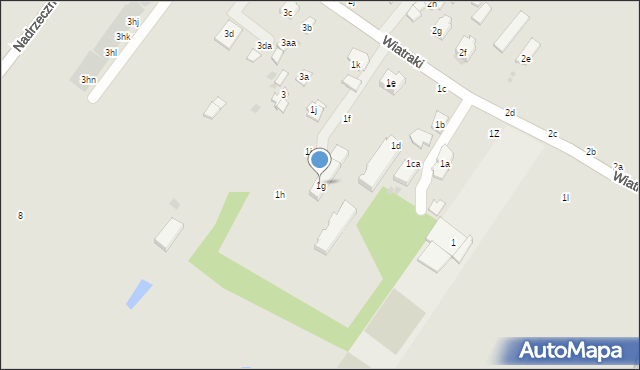 Łuków, Wiatraki, 1g, mapa Łuków