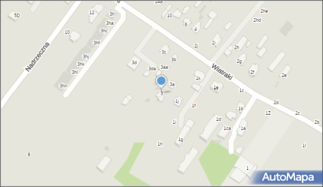 Łuków, Wiatraki, 3, mapa Łuków