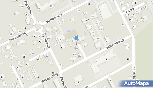 Łuków, Wilczyńskiego Franciszka, 8, mapa Łuków