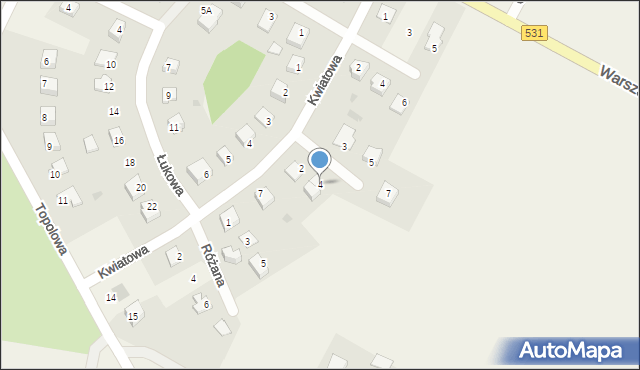 Łukta, Wiśniowa, 4, mapa Łukta