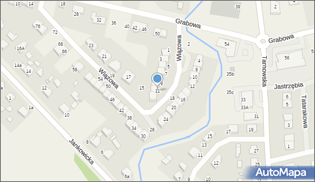 Lusówko, Wiązowa, 11, mapa Lusówko