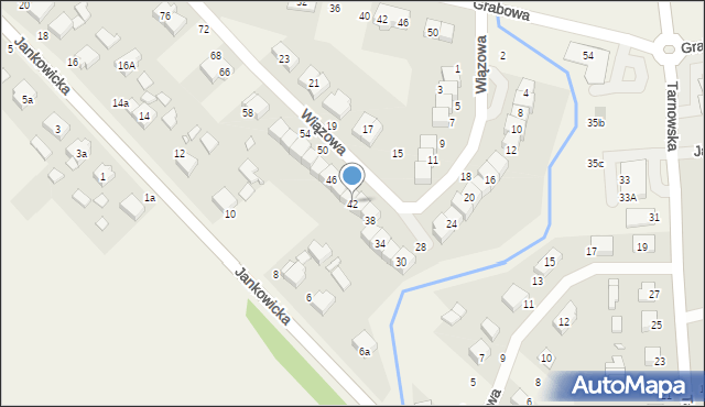 Lusówko, Wiązowa, 42, mapa Lusówko