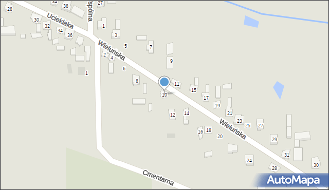 Lututów, Wieluńska, 10, mapa Lututów