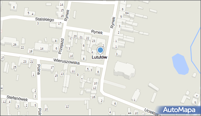 Lututów, Wieruszowska, 2, mapa Lututów