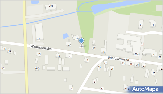 Lututów, Wieruszowska, 40, mapa Lututów
