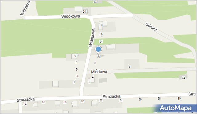 Łysiec, Widokowa, 10, mapa Łysiec