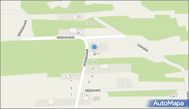 Łysiec, Widokowa, 16, mapa Łysiec