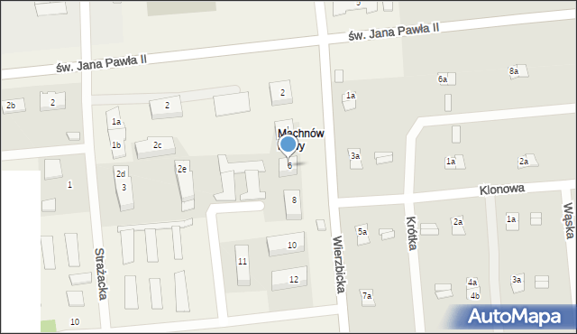 Machnów Nowy, Wierzbicka, 6, mapa Machnów Nowy
