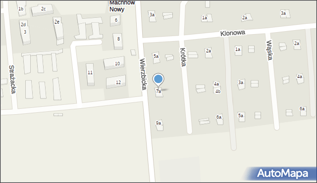 Machnów Nowy, Wierzbicka, 7a, mapa Machnów Nowy