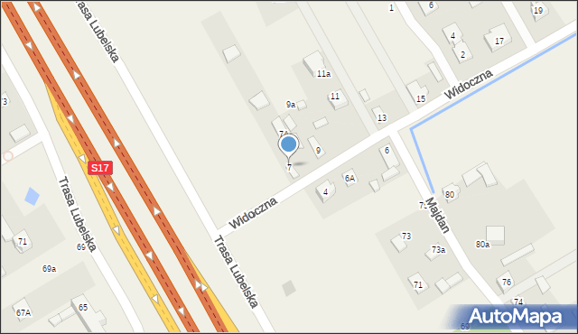 Majdan, Widoczna, 7, mapa Majdan