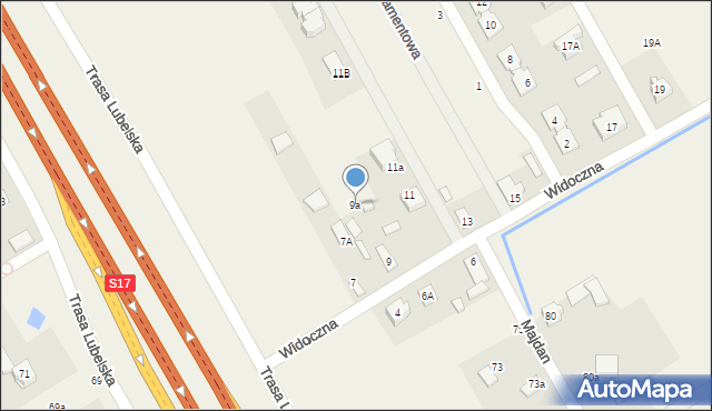 Majdan, Widoczna, 9a, mapa Majdan