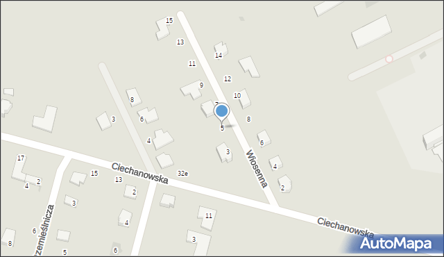 Maków Mazowiecki, Wiosenna, 5, mapa Maków Mazowiecki