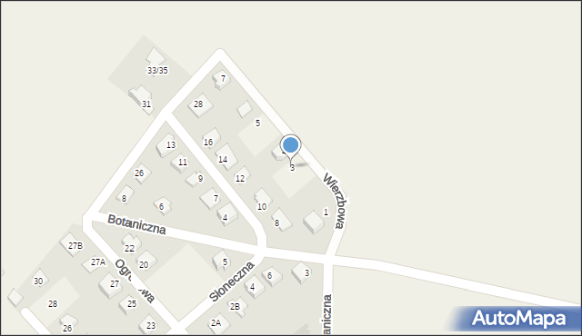 Mała Wieś, Wierzbowa, 3, mapa Mała Wieś