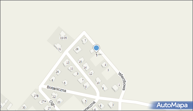 Mała Wieś, Wierzbowa, 5, mapa Mała Wieś