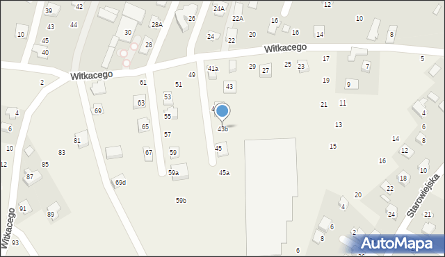Mała Wieś, Witkacego Stanisława, 43b, mapa Mała Wieś