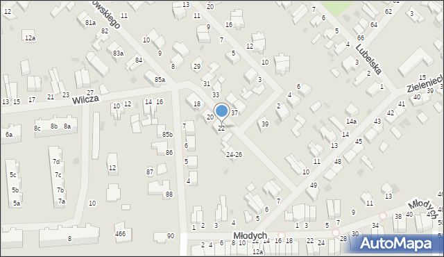 Malbork, Wilcza, 22, mapa Malborka