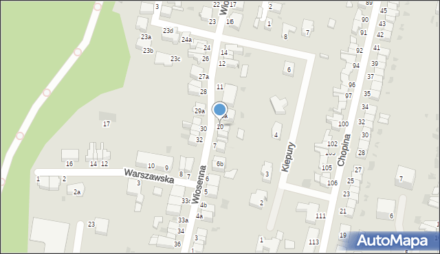 Malbork, Wiosenna, 10, mapa Malborka