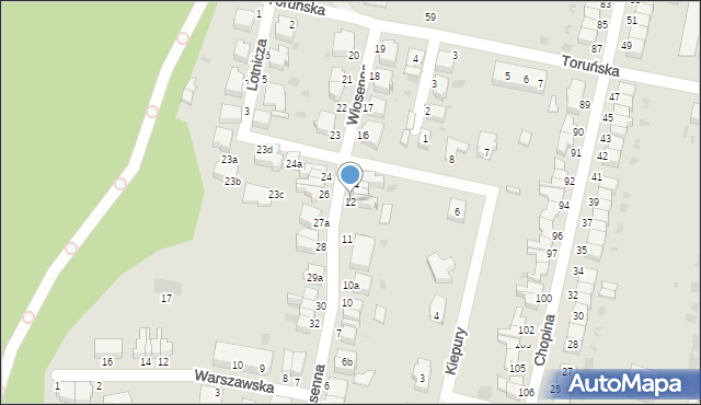 Malbork, Wiosenna, 12, mapa Malborka