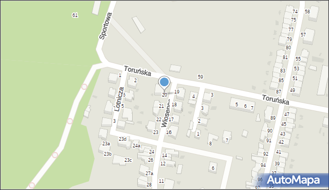 Malbork, Wiosenna, 20, mapa Malborka