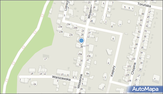 Malbork, Wiosenna, 28, mapa Malborka