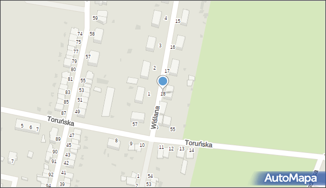 Malbork, Wiślana, 18, mapa Malborka