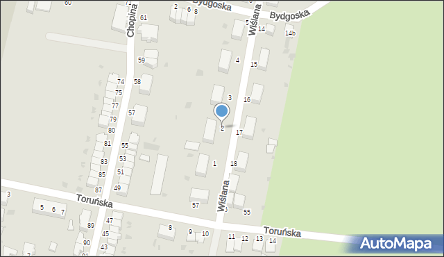 Malbork, Wiślana, 2, mapa Malborka
