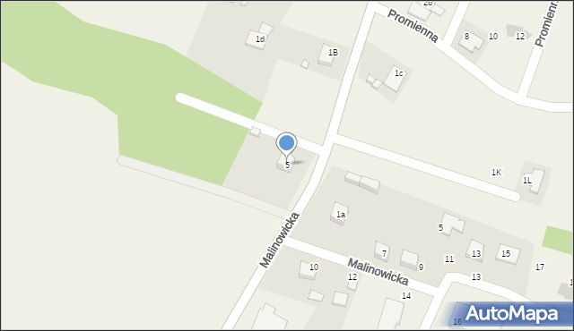Malinowice, Wiejska, 5, mapa Malinowice