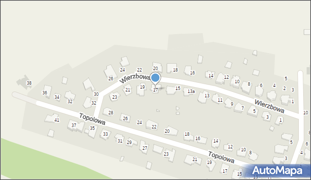 Malinowice, Wierzbowa, 17, mapa Malinowice