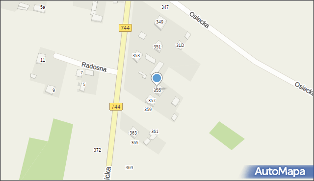 Maliszów, Wierzbicka, 355, mapa Maliszów