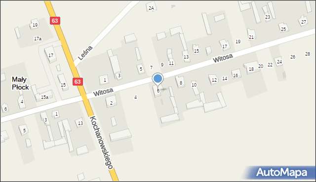 Mały Płock, Witosa Wincentego, 6, mapa Mały Płock