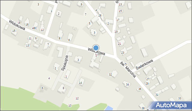 Marcinowice, Widokowa, 1, mapa Marcinowice