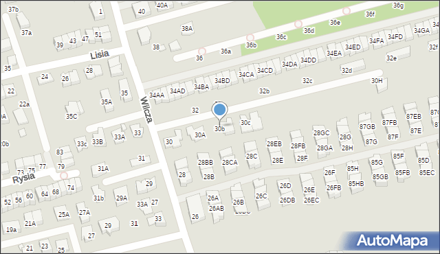 Marki, Wilcza, 30b, mapa Marki