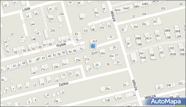Marki, Wilcza, 31b, mapa Marki