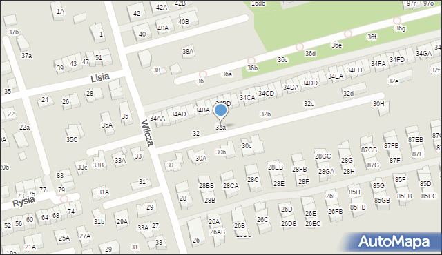 Marki, Wilcza, 32a, mapa Marki