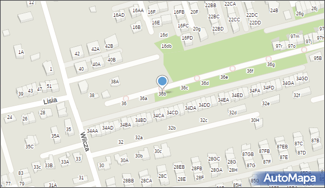 Marki, Wilcza, 36b, mapa Marki